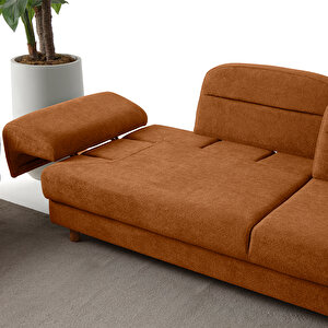 Eymense Lizbon Yataklı Sandıklı Üçlü Koltuk Turuncu