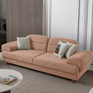 Eymense Lizbon Yataklı Sandıklı Koltuk Takımı 3+3+1 Pembe