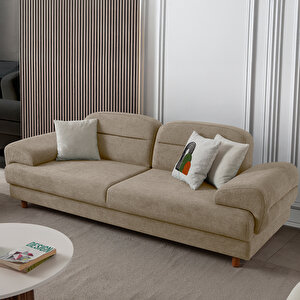 Lizbon Yataklı Sandıklı Üçlü Koltuk Sütlü Kahve Sütlü Kahve