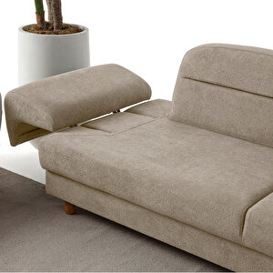 Eymense Lizbon Yataklı Sandıklı Üçlü Koltuk Sütlü Kahve