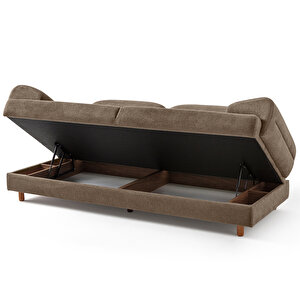 Eymense Lizbon Yataklı Sandıklı Üçlü Koltuk Kahverengi