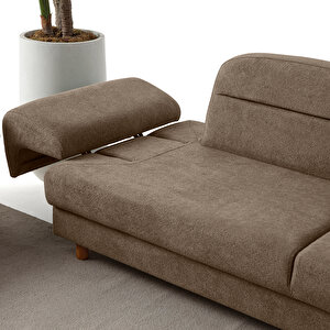 Eymense Lizbon Yataklı Sandıklı Üçlü Koltuk Kahverengi