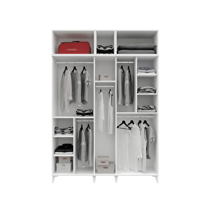 Guneystore Ücretsiz Montaj Milas Gold 5 Kapaklı Komple Mdf Ayaklı Yüklüklü Gardırop