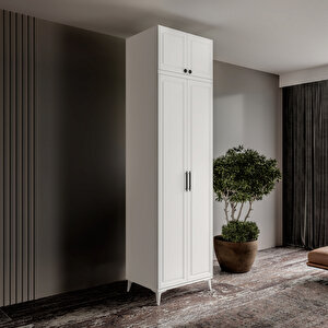 Guneystore Ücretsiz Montaj Milas 2 Kapaklı Komple Mdf Ayaklı Yüklüklü Gardırop