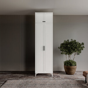 Guneystore Ücretsiz Montaj Milas 2 Kapaklı Komple Mdf Ayaklı Yüklüklü Gardırop