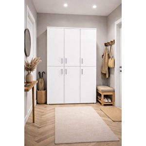 Keila Ayakkabılık - Çok Amaçlı Dolap - Kiler Dolabı - Beyaz - 120 Cm