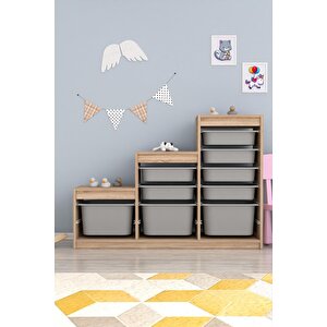 Swiss Gri 9 Sepetli Sonomo Gövde Çok Amaçlı Dolap