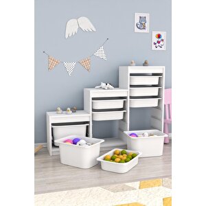 Swiss Beyaz 9 Sepetli Beyaz Gövde Çok Amaçlı Dolap