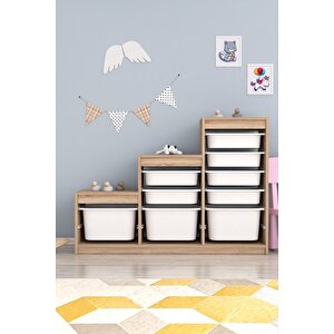 Swiss Beyaz 9 Sepetli Sonomo Gövde Çok Amaçlı Dolap