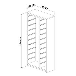 Alara Xs 18 Sepetli Çok Amaçlı Mutfak Kiler Dolabı Beyaz