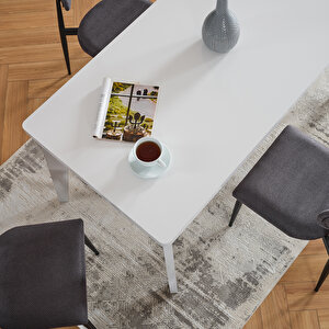 Polo 6 Kişilik Mutfak Yemek Masası Takımı Antrasit