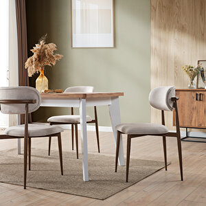 Polo 4 Kişilik Mutfak Yemek Masası Takımı Krem