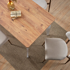 Polo 4 Kişilik Mutfak Yemek Masası Takımı Krem