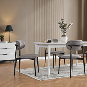 Polo 6 Kişilik Mutfak Yemek Masası Takımı Gri