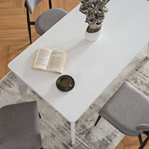 Polo 6 Kişilik Mutfak Yemek Masası Takımı Gri