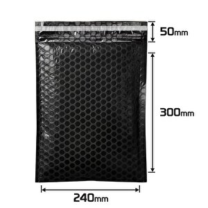 Balonlu Siyah Bantlı Kargo Poşeti 24x30+5 (120gr) - 50 Adet 50 adet