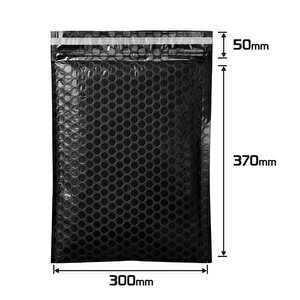 Balonlu Siyah Bantlı Kargo Poşeti 30x37,5+5 (120gr) - 100 Adet 100 Adet