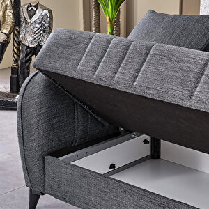 Serra 3 Kişilik Bazalı Kanepe Çekyat Koltuk Gri