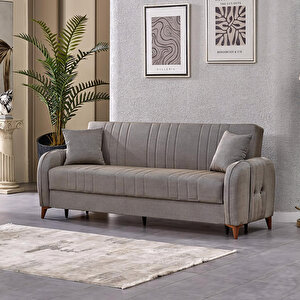 Serra 3 Kişilik Bazalı Kanepe Çekyat Koltuk Kahve