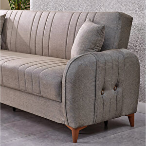 Serra 3 Kişilik Bazalı Kanepe Çekyat Koltuk Kahve