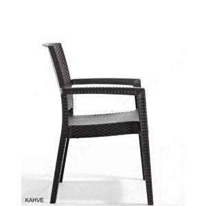 Rattan Sandalye 4 Adet Rattan Victor Kollu Sandalye Koltuk 4'lü Set A Plus