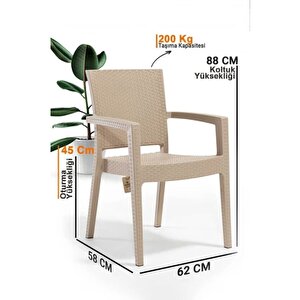Rattan Sandalye 2 Adet Rattan Victor Kollu Sandalye Koltuk 2'li Set A Plus