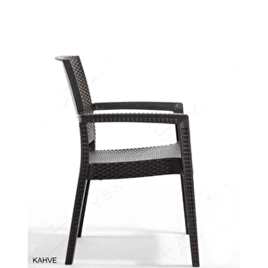 Rattan Sandalye 6 Adet Rattan Victor Kollu Sandalye Koltuk 6'lı Set A Plus