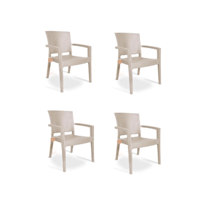 Rattan Sandalye 4 Adet Rattan Victor Kollu Sandalye Koltuk 4'lü Set A Plus