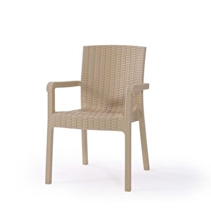 Rattan Sandalye 4 Adet Rattan Victor Kollu Sandalye Koltuk 4'lü Set A Plus