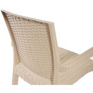 Rattan Sandalye 4 Adet Rattan Victor Kollu Sandalye Koltuk 4'lü Set A Plus