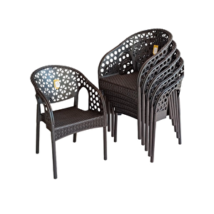 8 Adet Lotus Bahçe Balkon Sandalyesi Rattan Desenli Sandalye Pro 1. Kalite Koltuk Rahatlığı