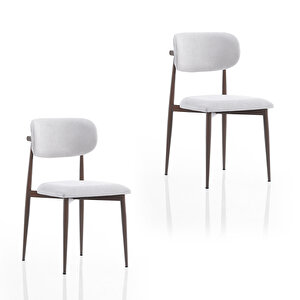 Polo Metal 2'li Mutfak Yemek Masası Sandalyesi Krem