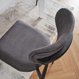 Polo Metal 4'lü Mutfak Yemek Masası Sandalyesi Antrasit