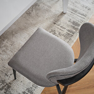 Polo Metal 4'lü Mutfak Yemek Masası Sandalyesi Gri