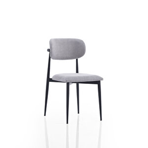 Polo Metal 4'lü Mutfak Yemek Masası Sandalyesi Gri