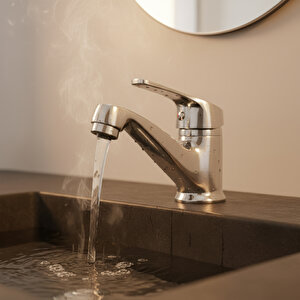 Decordem Banora Liza, Krom Küçük Lavabo Bataryası, Paslanmaz Pirinç Gövde, Su Tasarruflu Perlatörlü Musluk