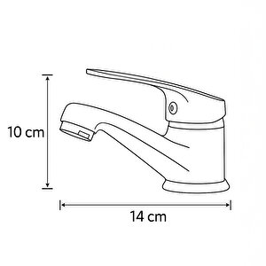 Decordem Banora Liza, Krom Küçük Lavabo Bataryası, Paslanmaz Pirinç Gövde, Su Tasarruflu Perlatörlü Musluk