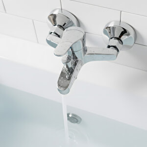 Decordem Banora Liza, Krom Banyo Bataryası, Paslanmaz Pirinç Gövde, Su Tasarruflu Duvar Tipi Musluk