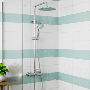 Decordem Banora Rauline, Krom Banyo Bataryası, Paslanmaz Pirinç Gövde, Su Tasarruflu Duvar Tipi Musluk