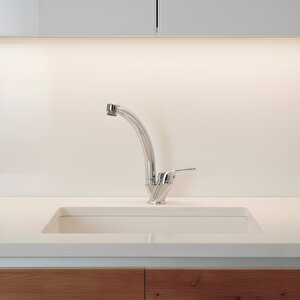 Decordem Banora Liza, Krom Kuğu Mutfak Bataryası, Paslanmaz Pirinç Gövde, Su Tasarruflu 360° Döner Musluk