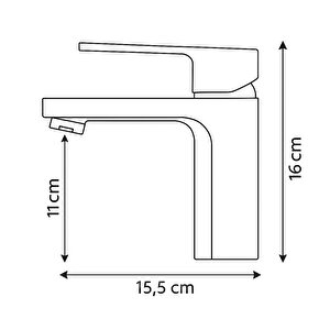 Decordem Banora Rauline, Krom Lavabo Bataryası, Paslanmaz Pirinç Gövde, Su Tasarruflu Perlatörlü Musluk