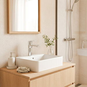 Decordem Banora Rauline, Krom Lavabo Bataryası, Paslanmaz Pirinç Gövde, Su Tasarruflu Perlatörlü Musluk