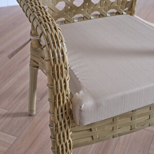 Ayaz 2 Kişilik Rattan Bahçe Balkon Mutfak Masa Takımı Cappuccino