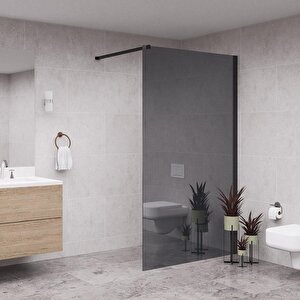 Black  Septo 6mm Reflekte Cam Seperatör Duşakabin 100 cm