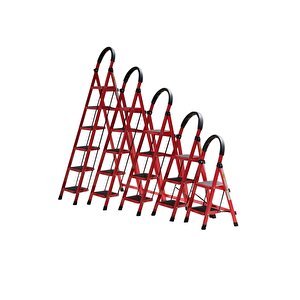 Asvera Patika 6’lı Ev Tipi Merdiven – Kırmızı Renk, Geniş Basamaklı, Hafif Ve Güvenli