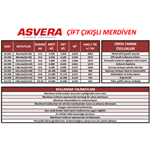 Asvera 6+6 Çi̇ft Çikişli Profi̇l Merdi̇ven
