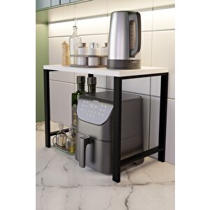 Airfryer Rafı,mutfak Organizeri, Mikrodalga Dolabı , Tezgah Üstü Fırın Çay ,kahve ,baharatlık Standı Beyaz