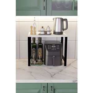Airfryer Rafı,mutfak Organizeri, Mikrodalga Dolabı , Tezgah Üstü Fırın Çay ,kahve ,baharatlık Standı Beyaz