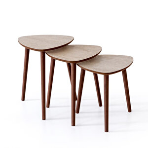 Vera 3'lü Zigon Sehpa Krem Krem