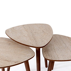 Edsy Home Vera 3'lü Zigon Sehpa Krem